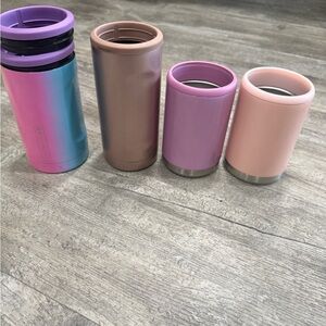 Assorted Metallic Tumblers and Can Coolers - Pink, Purple, Rose Gold, Ombre
